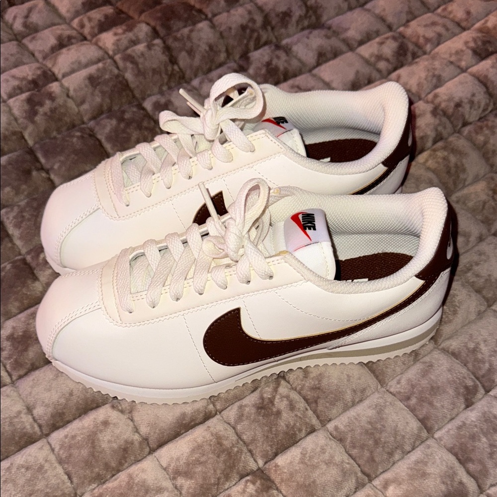 Nike Cortez White and Brown Sneakers size 7